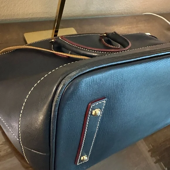 Dooney & Bourke Navy Leather Satchel - Picture 10 of 16